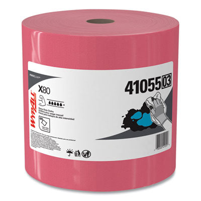 X80 Wiper, Jumbo Roll, Red, 475/RL