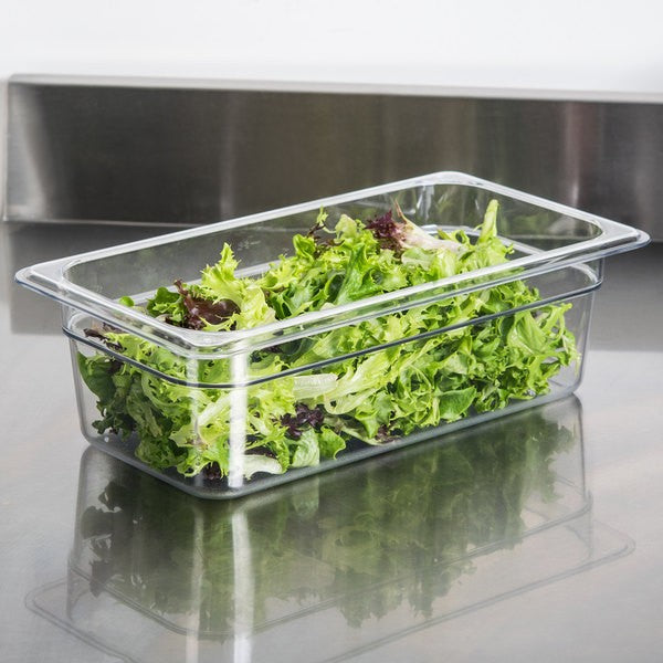 Plastic Food Pan, Clear, 4" Deep