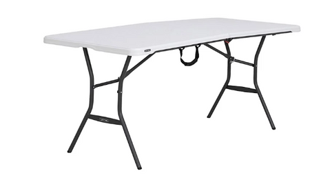 Plastic Folding Table, Granite White