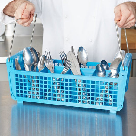 Flatware Rack, 8 Comp, Half Size, w/ Handles