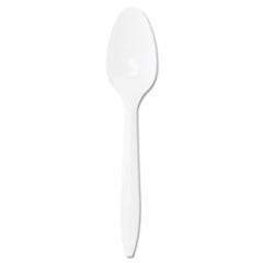 Plastic Teaspoons, Mediumweight, White, 1000/CS
