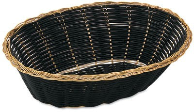 Basket, Oval, 9.5", Black & Gold