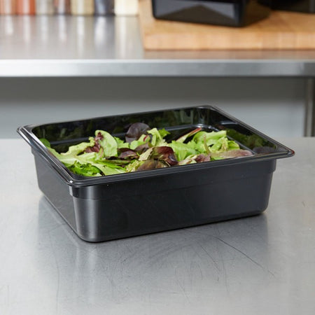 Plastic Food Pan, Black, 4" Deep